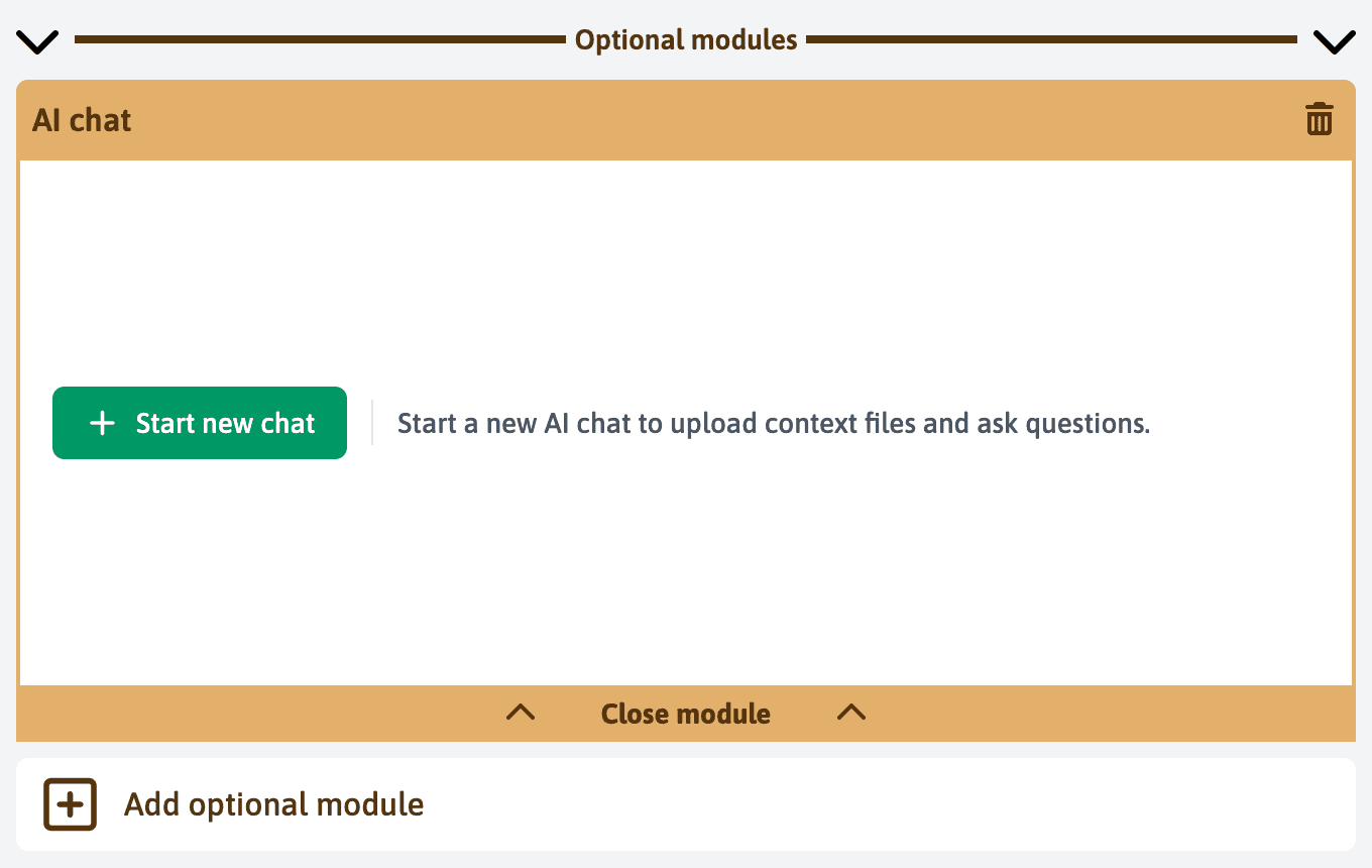 Empty AI chat module