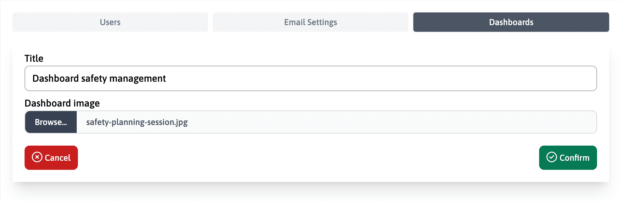 Dashboard Configuration