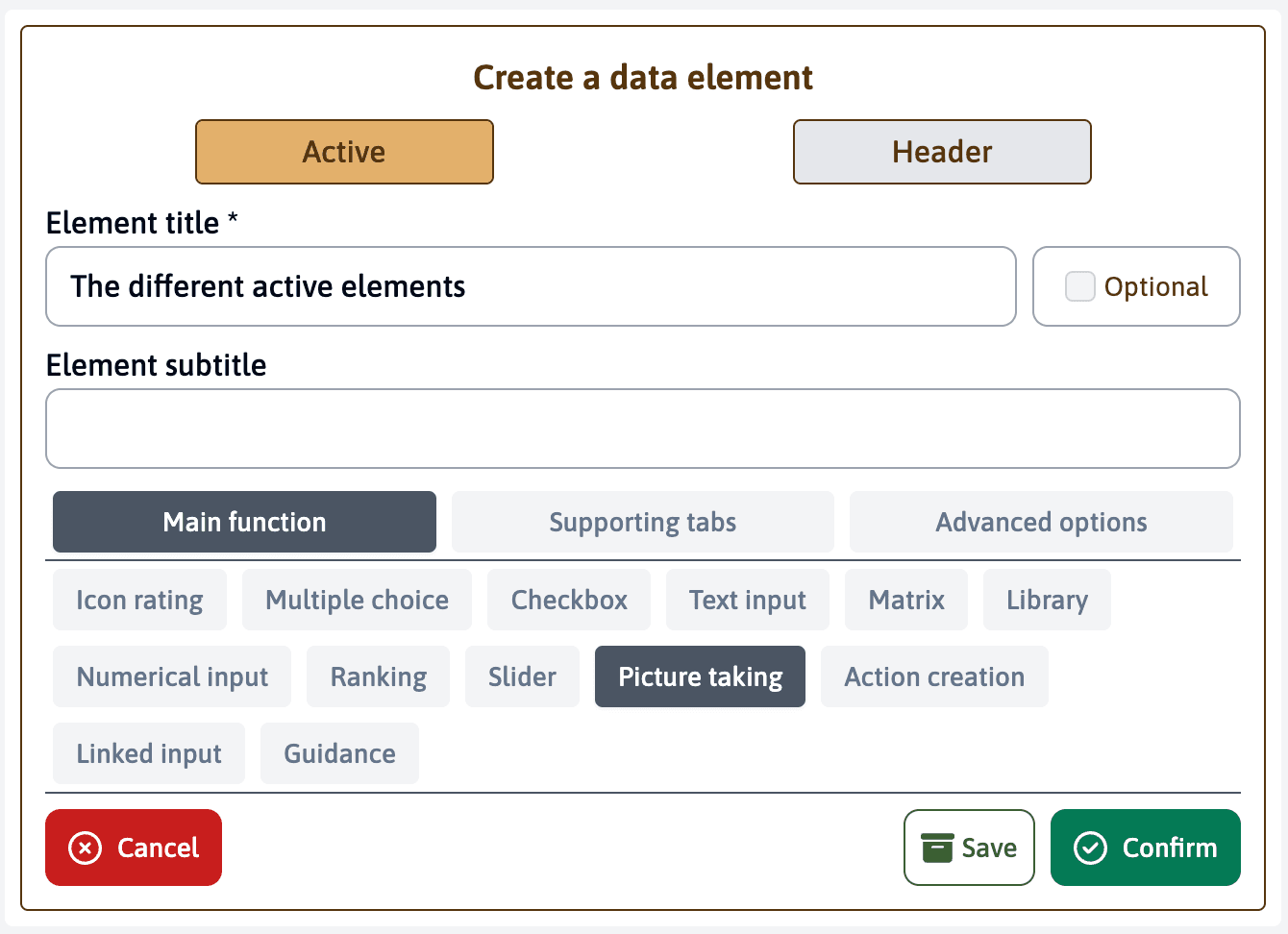 Picture Taking Configuration