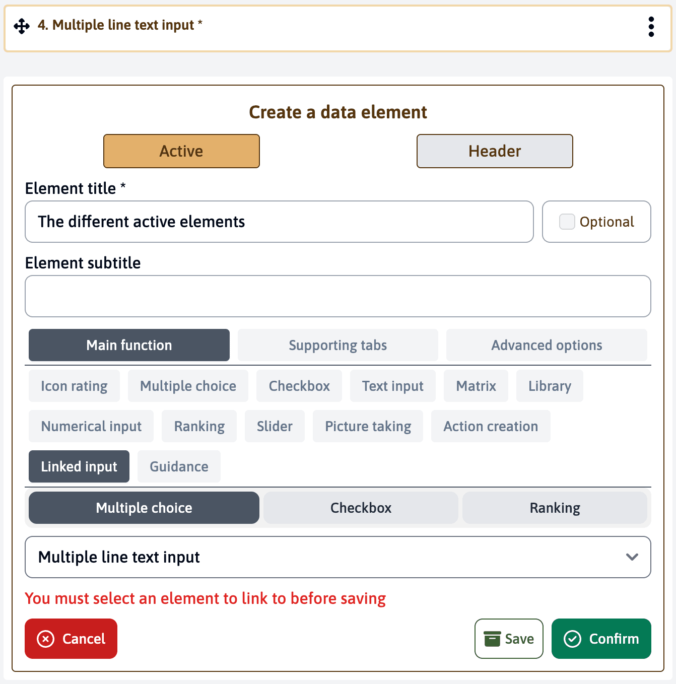 Linked Input Configuration