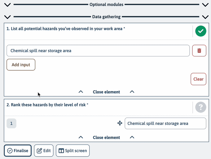Linked Input example