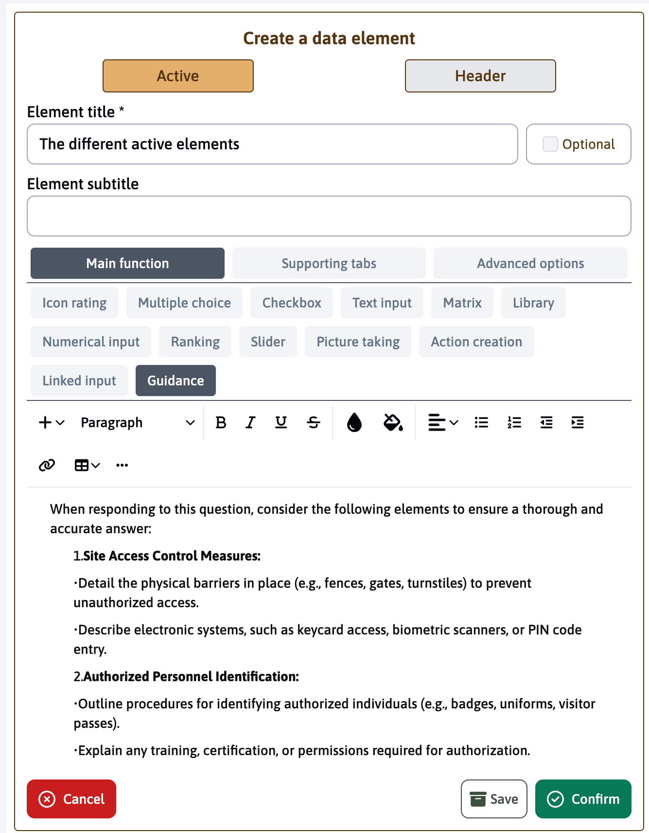 Guidance Configuration