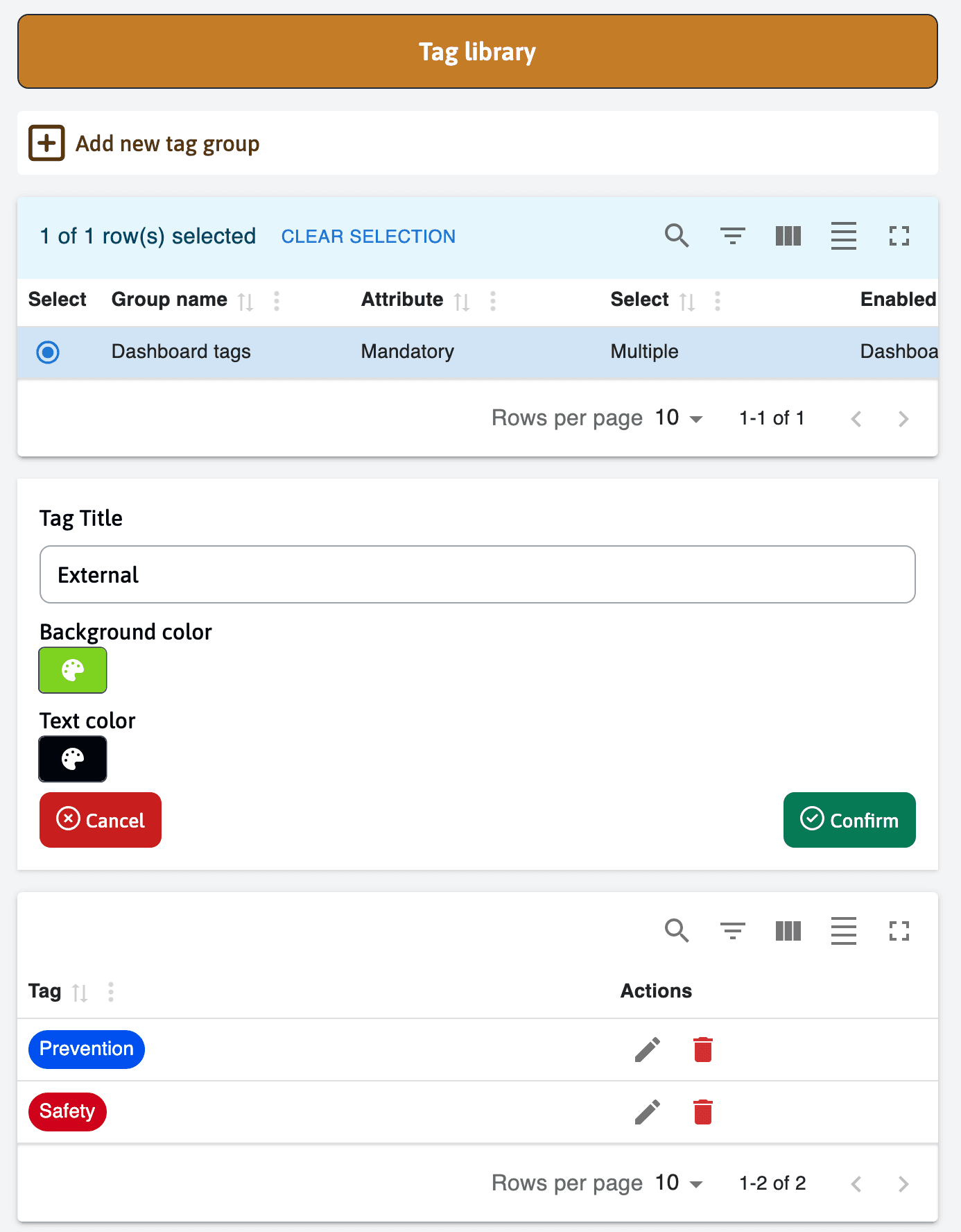 Tag Groups Creation
